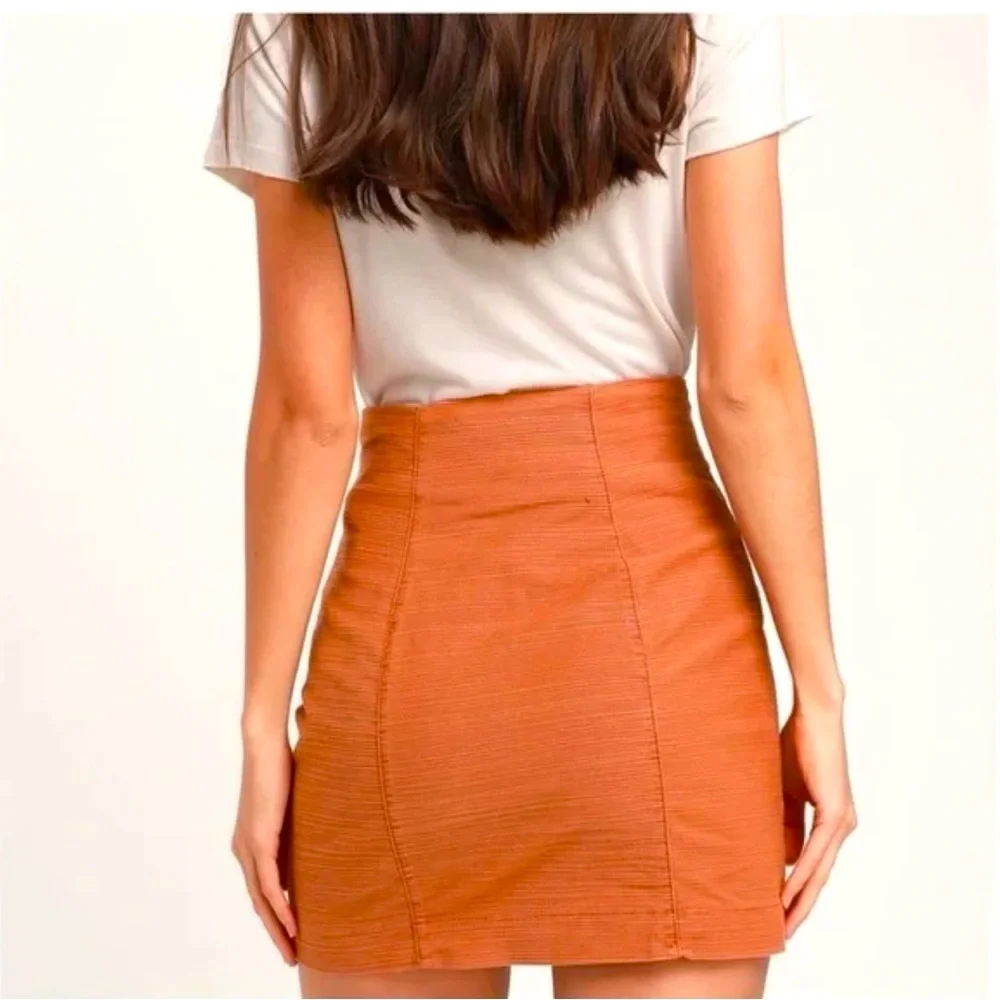 EUC FREE PEOPLE Every Minute, Every Hour Mini Skirt in Burnt Orange - Size 10